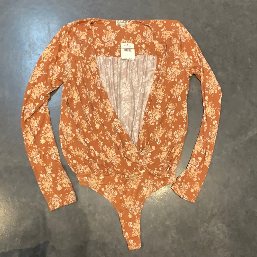 Copper floral body suit FREE PEOPLE $78